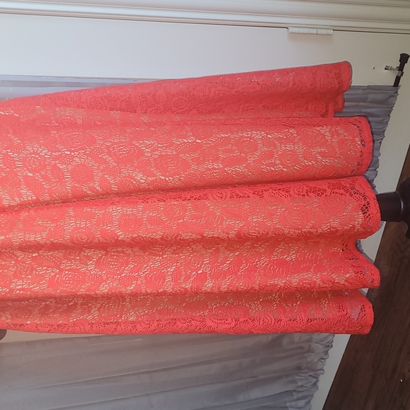 ❤️Evan Picone Women's Cap Sleeve  Lace Fit & Flare Dress - Tangerine Sz … - Picture 9 of 12